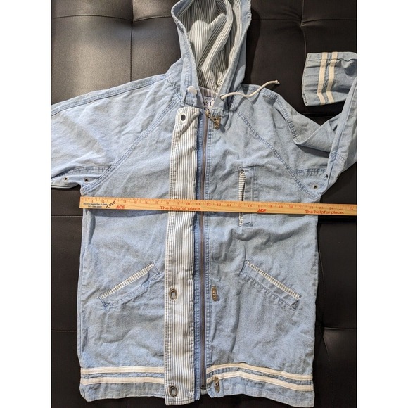 East West  Vintage Jean Jacket Acid Wash Street‎ Wear 80-90s Zip Up Women's S - Picture 9 of 10